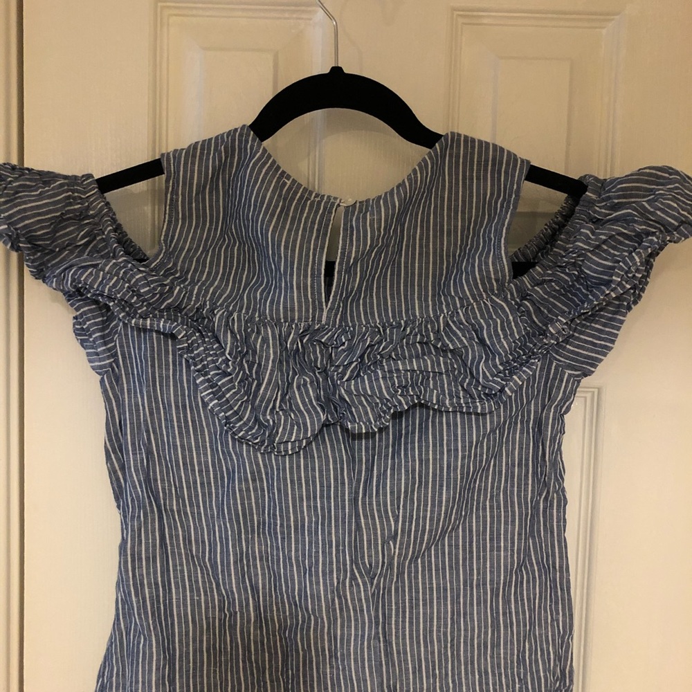 Stripped off shoulder blouse